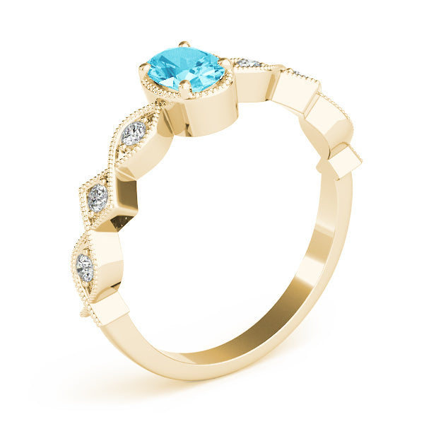 Oval Color Center Ring Engagement Ring (85040)