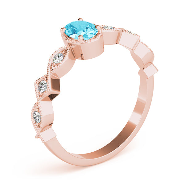 Oval Color Center Ring Engagement Ring (85040)