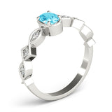 Oval Color Center Ring Engagement Ring (85040)
