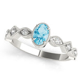 Oval Color Center Ring Engagement Ring (85040)