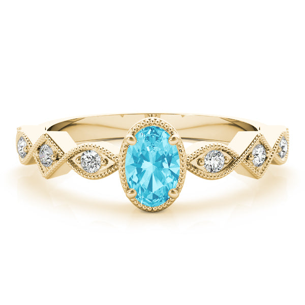Oval Color Center Ring Engagement Ring (85040)