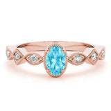 Oval Color Center Ring Engagement Ring (85040)