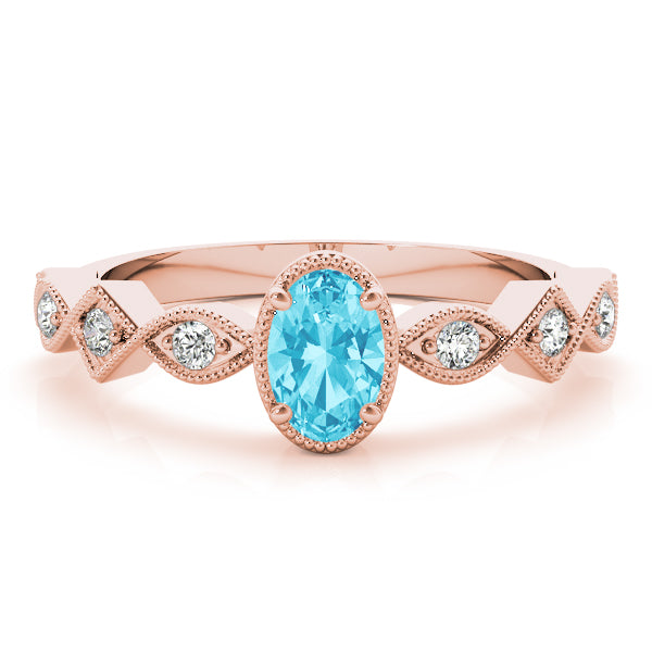 Oval Color Center Ring Engagement Ring (85040)