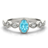 Oval Color Center Ring Engagement Ring (85040)