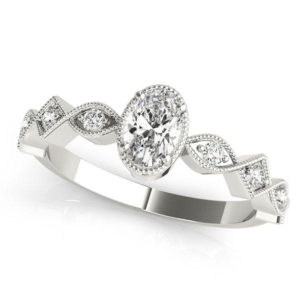 Oval Color Center Ring Engagement Ring (85040)