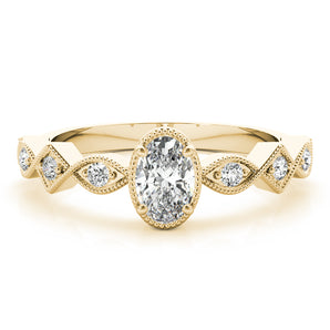Oval Color Center Ring Engagement Ring (85040)