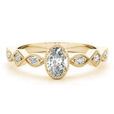 Oval Color Center Ring Engagement Ring (85040)