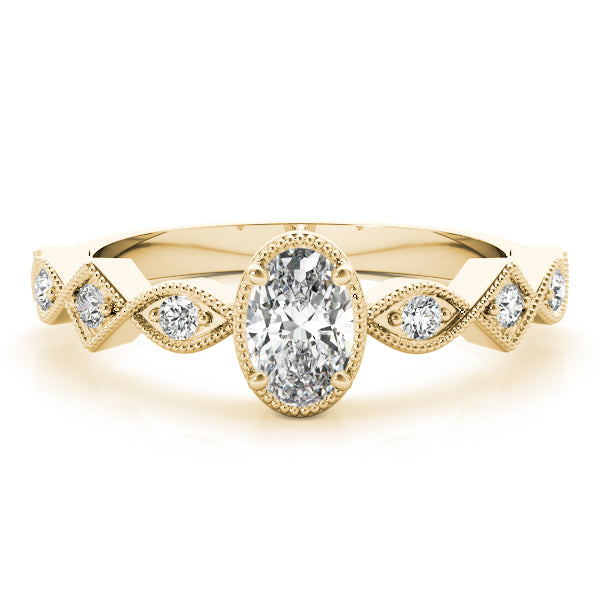 Oval Color Center Ring Engagement Ring (85040)