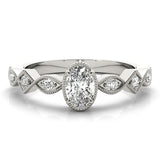 Oval Color Center Ring Engagement Ring (85040)