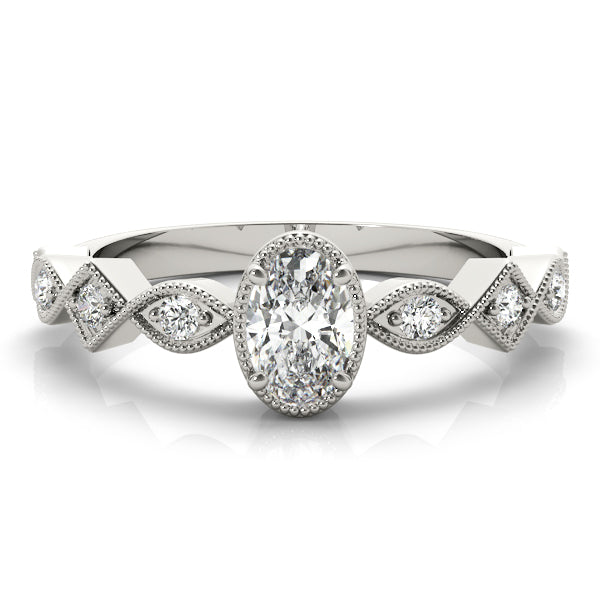 Oval Color Center Ring Engagement Ring (85040)