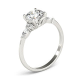 Three-Stone Ring With Marquise Side Stones Engagement Ring - alt view