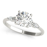 Three-Stone Ring With Marquise Side Stones Engagement Ring