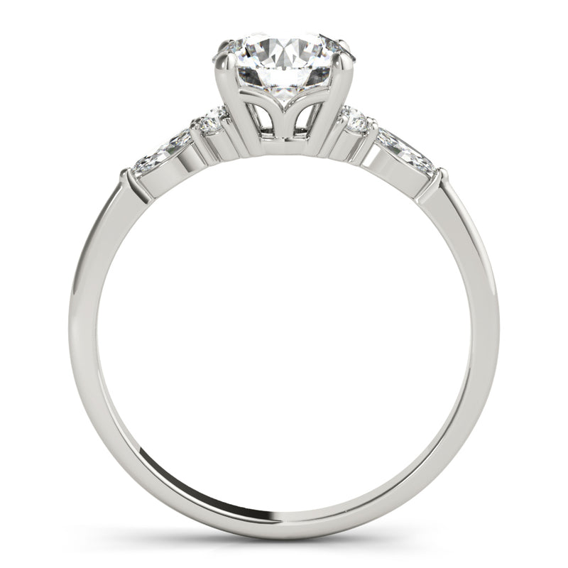 Three-Stone Ring With Marquise Side Stones Engagement Ring - alt view