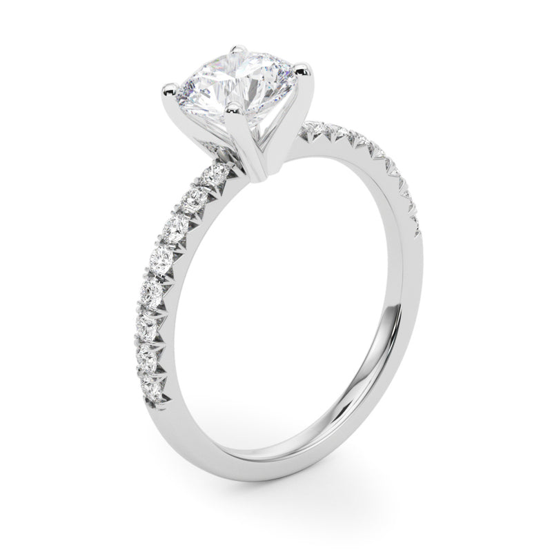 Round Center Engagement Ring - alt view