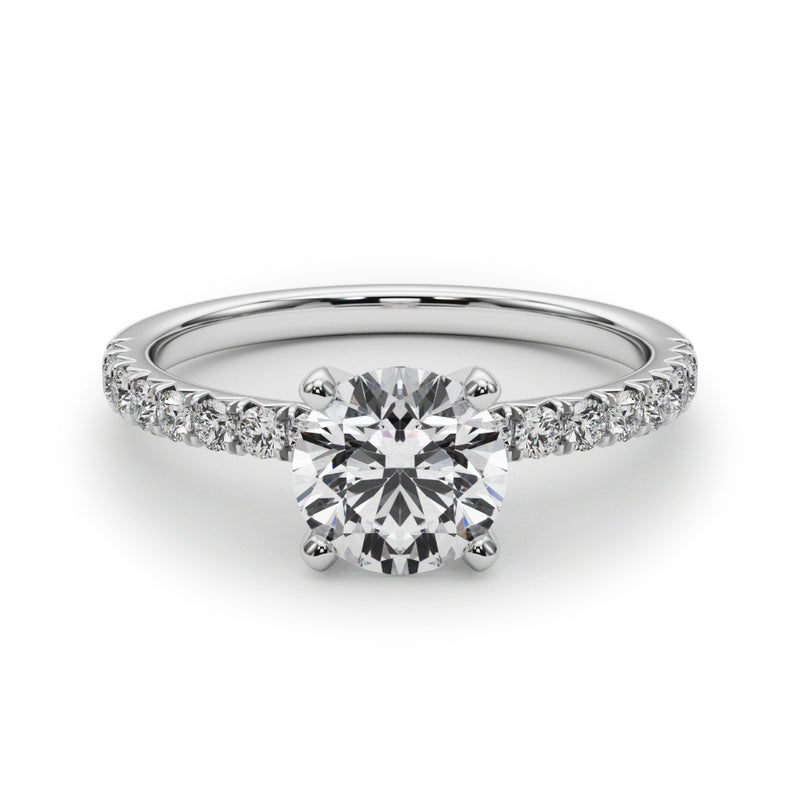 Round Center Engagement Ring - alt view