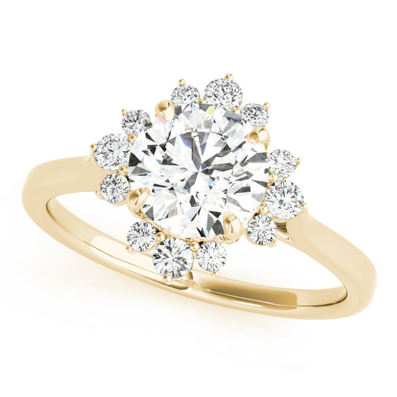 For Round Center Engagement Ring