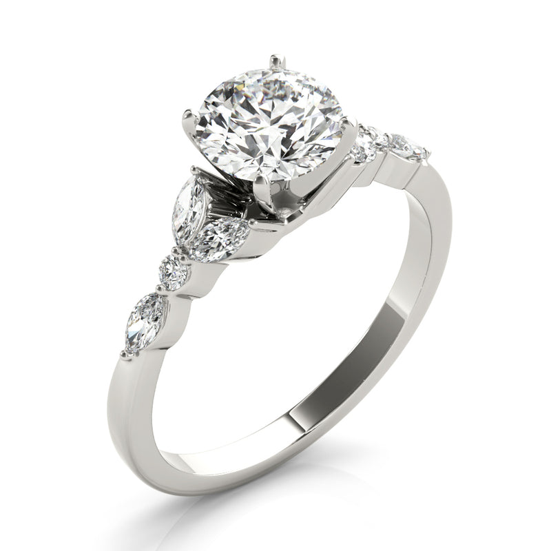 Marquise & Engagement Ring (Round Center) - alt view