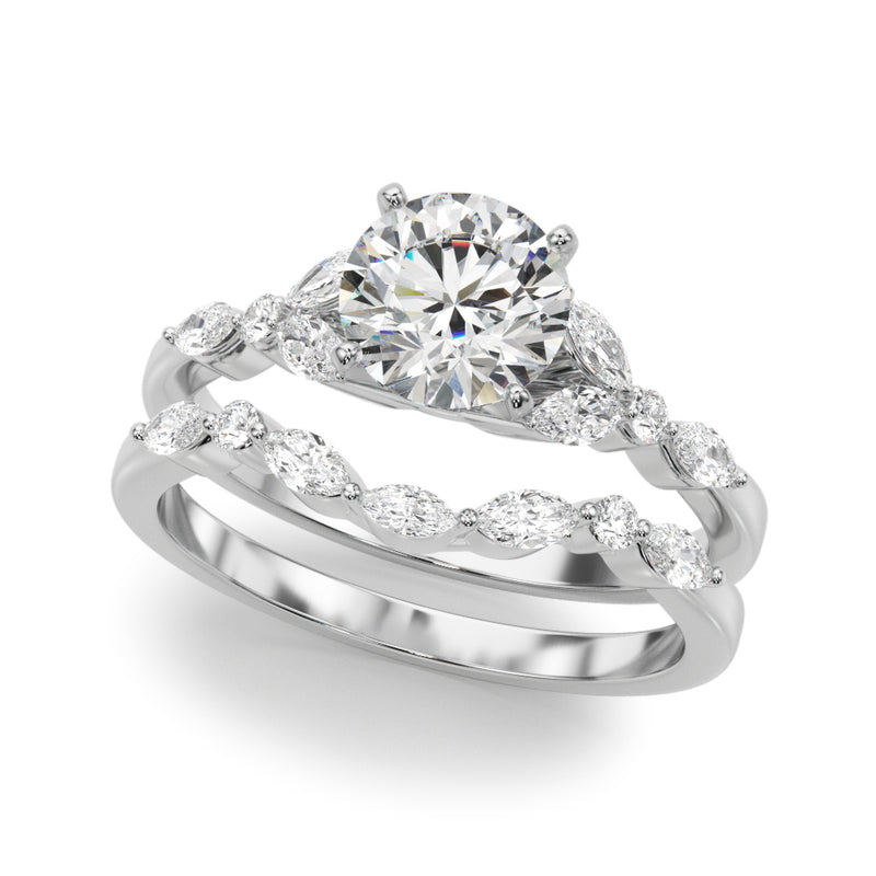 Marquise & Engagement Ring (Round Center) - alt view