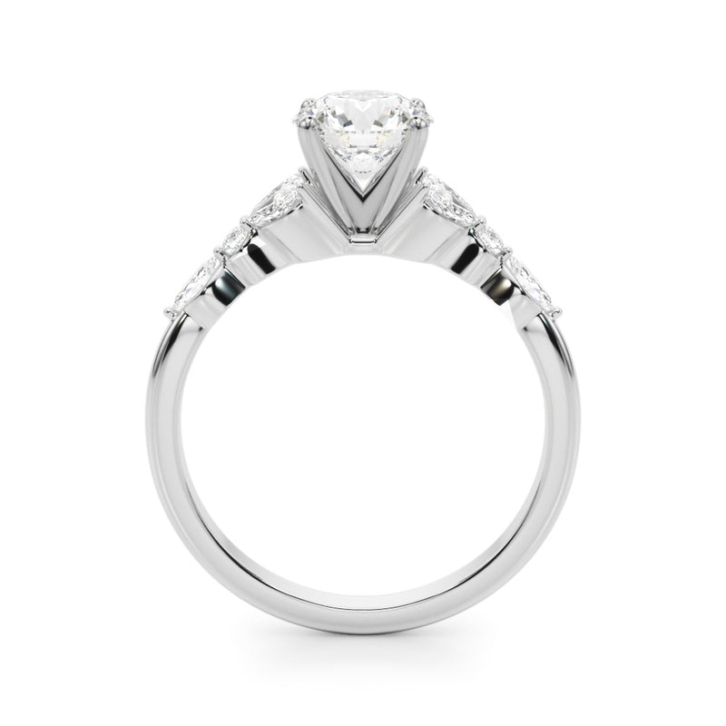 Marquise & Engagement Ring (Round Center) - alt view