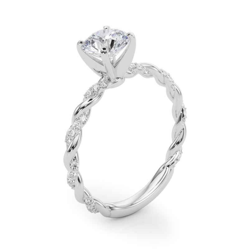 With Twisted Shank Engagement Ring - alt view