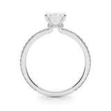 Hidden Halo Emerald Cut Center Single-Row Engagement Ring - alt view