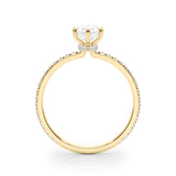 Hidden Halo Pear Center Single Row Engagement Ring (85296)