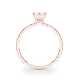 Hidden Halo Pear Center Single Row Engagement Ring (85296)