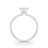 Hidden Halo Pear Center Single Row Engagement Ring (85296)