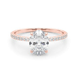 Hidden Halo Oval Center Single Row Engagement Ring (85297)