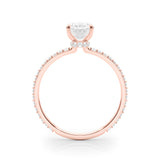 Hidden Halo Oval Center Single Row Engagement Ring (85297)