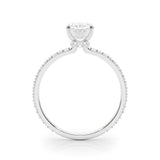 Hidden Halo Oval Center Single Row Engagement Ring (85297)