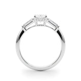 3 Stone Oval Center Taper Baguette Sides Engagement Ring (85329)