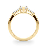 3 Stone Ring Pear Center Taper Baguette Sides Engagement Ring (85337)