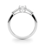 3 Stone Ring Pear Center Taper Baguette Sides Engagement Ring (85337)