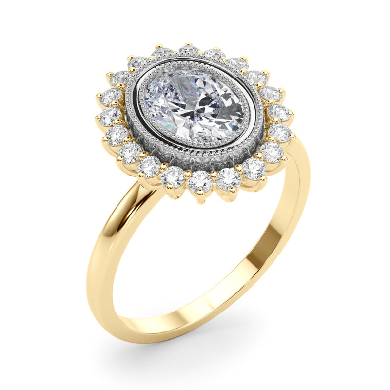 Oval Center Engagement Ring (85342)