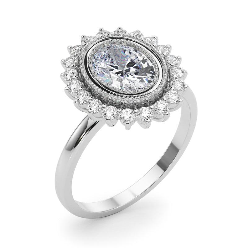 Oval Center Engagement Ring (85342)