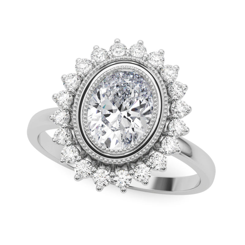 Oval Center Engagement Ring (85342)
