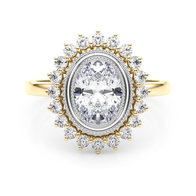 Oval Center Engagement Ring (85342)