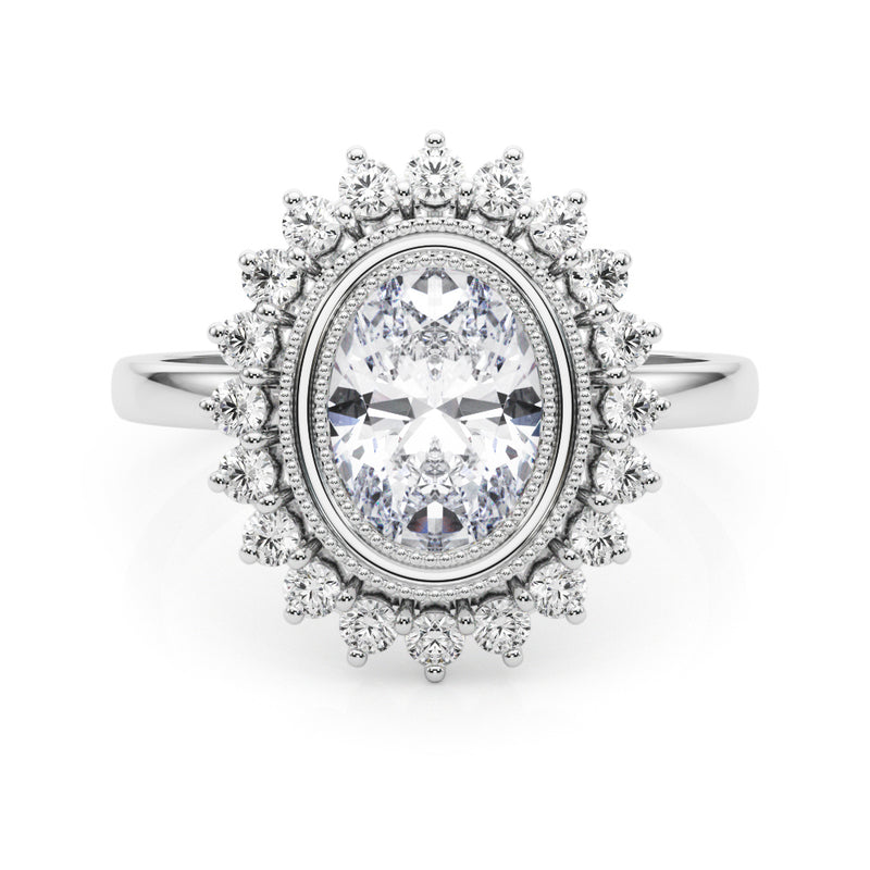 Oval Center Engagement Ring (85342)