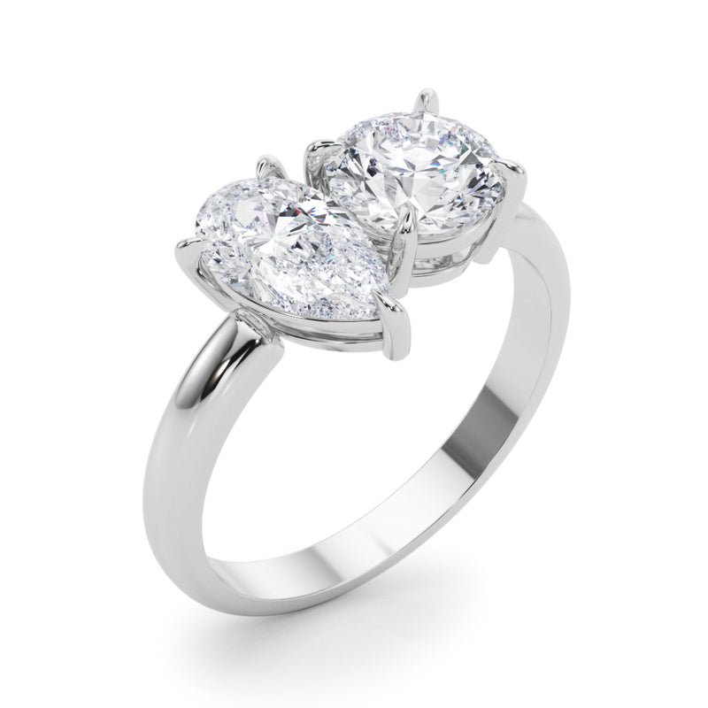 Round & Pear Shape Engagement Ring (85364)