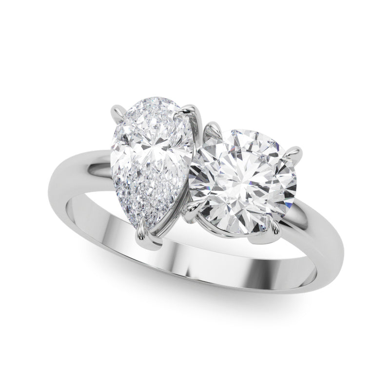 Round & Pear Shape Engagement Ring (85364)