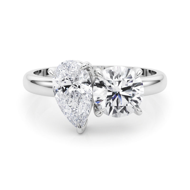 Round & Pear Shape Engagement Ring (85364)