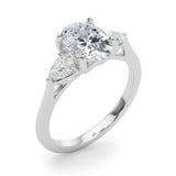 Three-Stone Ov Center Ps Sides Engagement Ring - alt view
