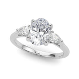 Three-Stone Ov Center Ps Sides Engagement Ring
