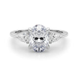 Three-Stone Ov Center Ps Sides Engagement Ring - alt view