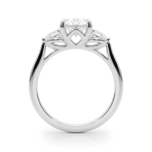 Three-Stone Ov Center Ps Sides Engagement Ring - alt view