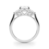Three-Stone Ov Center Ps Sides Engagement Ring - alt view