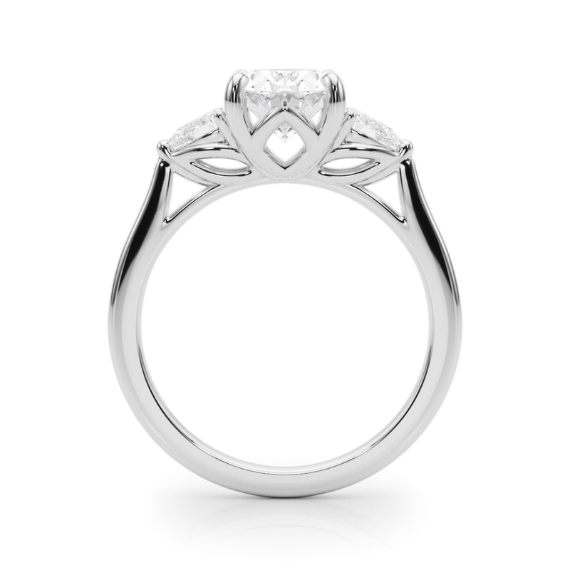 Three-Stone Ov Center Ps Sides Engagement Ring - alt view