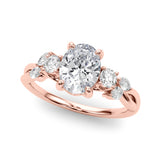 Split Shank Ov Center Rd & Mq Sides Engagement Ring (85401)