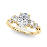 Split Shank Ov Center Rd & Mq Sides Engagement Ring (85401)